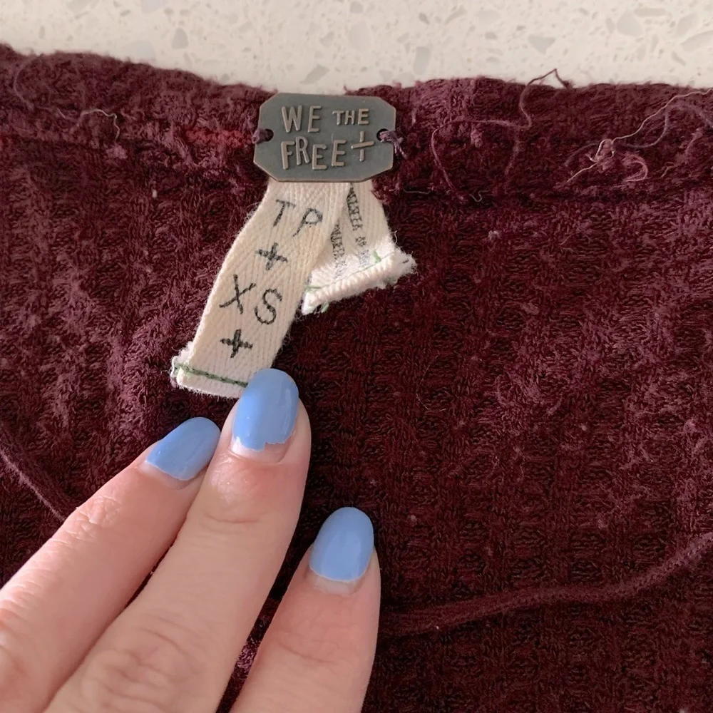 FREE PEOPLE oversized thermal long sleeve top size XS